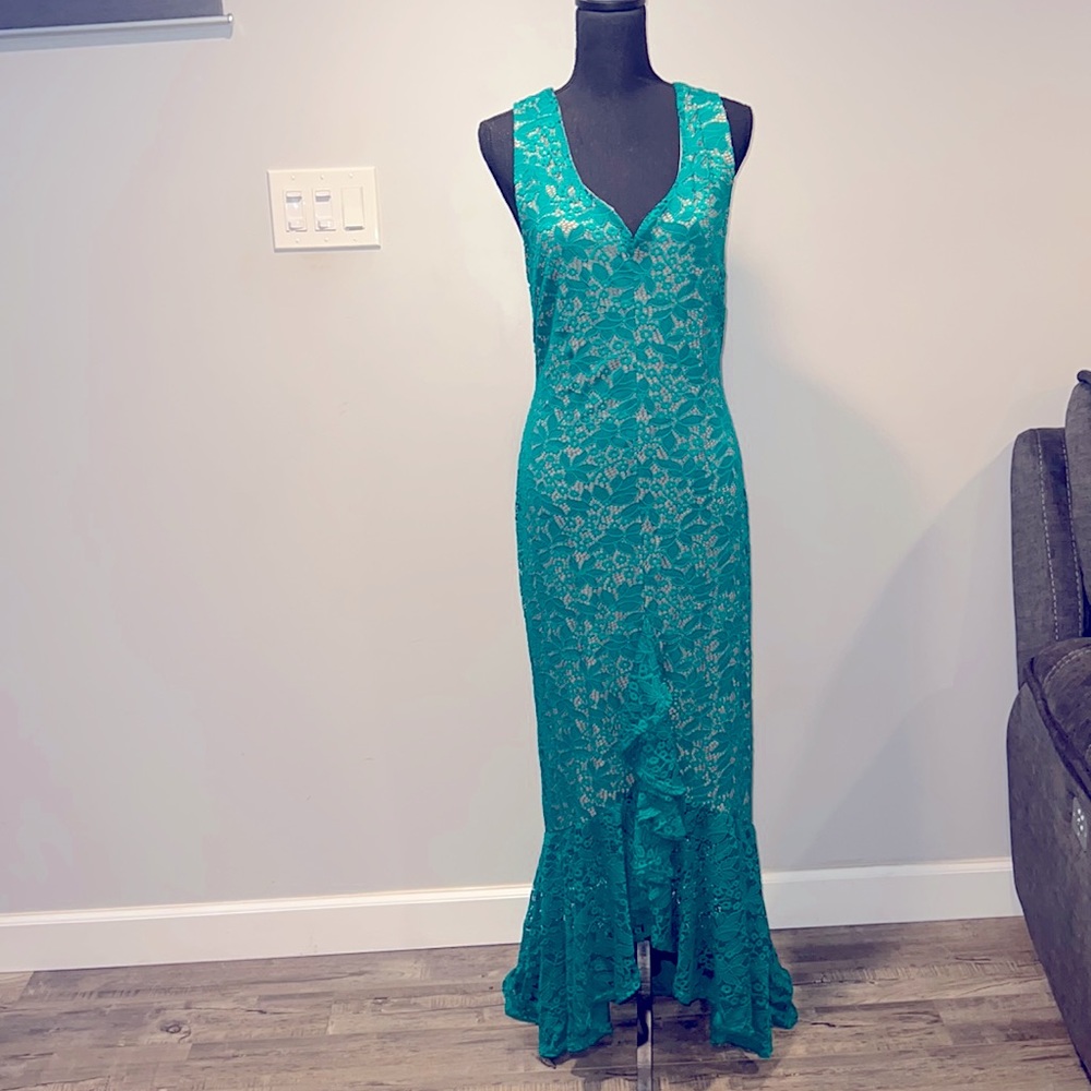 Green Lace High Low Dress plus size 3x